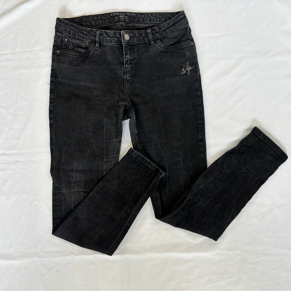 Orsay Women’s Low Rise Stretch Skinny Jeans in Classic Black Sz 42 EU/ 6-8 US